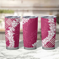 Hawaii Aloha Plumeria Lei Fuschia Palaka Tumbler Cup - Polynesian Pride