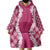 Hawaii Aloha Plumeria Lei Fuschia Palaka Wearable Blanket Hoodie - Polynesian Pride
