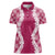 Hawaii Aloha Plumeria Lei Fuschia Palaka Women Polo Shirt - Polynesian Pride