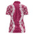 Hawaii Aloha Plumeria Lei Fuschia Palaka Women Polo Shirt - Polynesian Pride