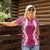 Hawaii Aloha Plumeria Lei Fuschia Palaka Women Polo Shirt - Polynesian Pride
