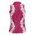 Hawaii Aloha Plumeria Lei Fuschia Palaka Women Sleeveless Polo Shirt - Polynesian Pride