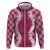 Hawaii Aloha Plumeria Lei Fuschia Palaka Zip Hoodie - Polynesian Pride