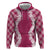 Hawaii Aloha Plumeria Lei Fuschia Palaka Zip Hoodie - Polynesian Pride