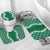 Hawaii Aloha Plumeria Lei Green Palaka Bathroom Set - Polynesian Pride