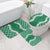 Hawaii Aloha Plumeria Lei Green Palaka Bathroom Set - Polynesian Pride