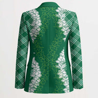 Hawaii Aloha Plumeria Lei Green Palaka Blazer - Polynesian Pride