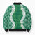 Hawaii Aloha Plumeria Lei Green Palaka Bomber Puffer Jacket - Polynesian Pride