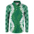 Hawaii Aloha Plumeria Lei Green Palaka Button Sweatshirt - Polynesian Pride