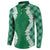 Hawaii Aloha Plumeria Lei Green Palaka Button Sweatshirt - Polynesian Pride
