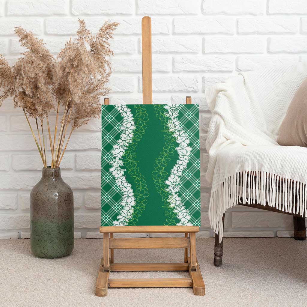 Hawaii Aloha Plumeria Lei Green Palaka Canvas Wall Art LT7 - Polynesian Pride