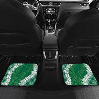 Hawaii Aloha Plumeria Lei Green Palaka Car Mats - Polynesian Pride