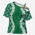 Hawaii Aloha Plumeria Lei Green Palaka Cross Shoulder Shirt - Polynesian Pride