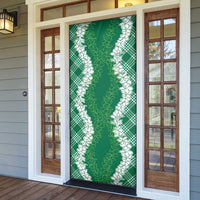 Hawaii Aloha Plumeria Lei Green Palaka Door Cover - Polynesian Pride