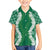 Hawaii Aloha Plumeria Lei Green Palaka Family Matching Long Sleeve Bodycon Dress and Hawaiian Shirt - Polynesian Pride
