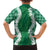 Hawaii Aloha Plumeria Lei Green Palaka Family Matching Off The Shoulder Long Sleeve Dress and Hawaiian Shirt - Polynesian Pride