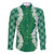 Hawaii Aloha Plumeria Lei Green Palaka Family Matching Short Sleeve Bodycon Dress and Hawaiian Shirt - Polynesian Pride