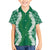 Hawaii Aloha Plumeria Lei Green Palaka Family Matching Short Sleeve Bodycon Dress and Hawaiian Shirt - Polynesian Pride