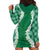 Hawaii Aloha Plumeria Lei Green Palaka Hoodie Dress - Polynesian Pride