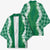 Hawaii Aloha Plumeria Lei Green Palaka Kimono - Polynesian Pride