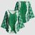 Hawaii Aloha Plumeria Lei Green Palaka Kimono Sleeve Blouse - Polynesian Pride