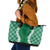 Hawaii Aloha Plumeria Lei Green Palaka Leather Tote Bag - Polynesian Pride