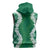 Hawaii Aloha Plumeria Lei Green Palaka Sleeveless Zip Hoodie - Polynesian Pride