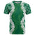 Hawaii Aloha Plumeria Lei Green Palaka T Shirt - Polynesian Pride