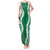 Hawaii Aloha Plumeria Lei Green Palaka Tank Maxi Dress - Polynesian Pride