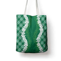 Hawaii Aloha Plumeria Lei Green Palaka Tote Bag - Polynesian Pride