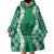 Hawaii Aloha Plumeria Lei Green Palaka Wearable Blanket Hoodie - Polynesian Pride