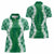 Hawaii Aloha Plumeria Lei Green Palaka Women Polo Shirt - Polynesian Pride