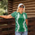 Hawaii Aloha Plumeria Lei Green Palaka Women Polo Shirt - Polynesian Pride