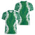 Hawaii Aloha Plumeria Lei Green Palaka Women V-Neck T-Shirt - Polynesian Pride