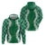 Hawaii Aloha Plumeria Lei Green Palaka Zip Hoodie - Polynesian Pride