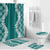 Hawaii Aloha Plumeria Lei Teal Palaka Bathroom Set - Polynesian Pride