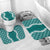Hawaii Aloha Plumeria Lei Teal Palaka Bathroom Set - Polynesian Pride