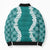 Hawaii Aloha Plumeria Lei Teal Palaka Bomber Puffer Jacket - Polynesian Pride