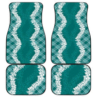 Hawaii Aloha Plumeria Lei Teal Palaka Car Mats - Polynesian Pride