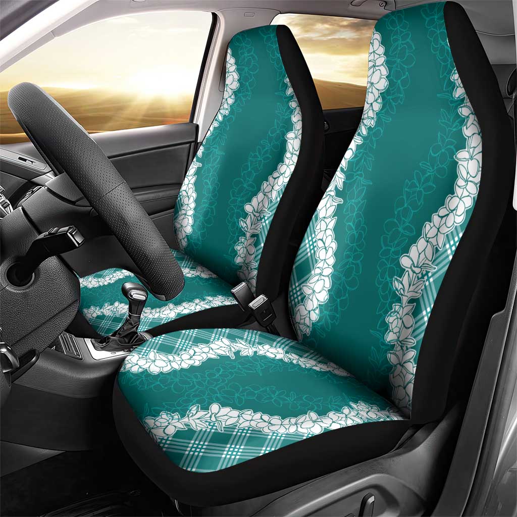 Hawaii Aloha Plumeria Lei Teal Palaka Car Seat Cover - Polynesian Pride