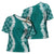 Hawaii Aloha Plumeria Lei Teal Palaka Cross Shoulder Shirt - Polynesian Pride