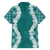 Hawaii Aloha Plumeria Lei Teal Palaka Family Matching Long Sleeve Bodycon Dress and Hawaiian Shirt - Polynesian Pride