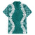 Hawaii Aloha Plumeria Lei Teal Palaka Family Matching Off The Shoulder Long Sleeve Dress and Hawaiian Shirt - Polynesian Pride