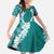 Hawaii Aloha Plumeria Lei Teal Palaka Family Matching Tank Maxi Dress and Hawaiian Shirt - Polynesian Pride
