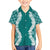 Hawaii Aloha Plumeria Lei Teal Palaka Family Matching Tank Maxi Dress and Hawaiian Shirt - Polynesian Pride