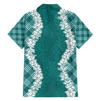 Hawaii Aloha Plumeria Lei Teal Palaka Hawaiian Shirt - Polynesian Pride