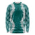 Hawaii Aloha Plumeria Lei Teal Palaka Long Sleeve Shirt - Polynesian Pride