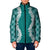 Hawaii Aloha Plumeria Lei Teal Palaka Padded Jacket - Polynesian Pride