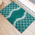 Hawaii Aloha Plumeria Lei Teal Palaka Rubber Doormat - Polynesian Pride