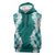 Hawaii Aloha Plumeria Lei Teal Palaka Sleeveless Hoodie - Polynesian Pride